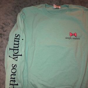 Blue/teal Simply Southern long sleeve t-shirt